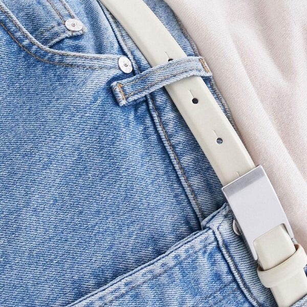 Filippa K Women's White Placket Buckle Belt