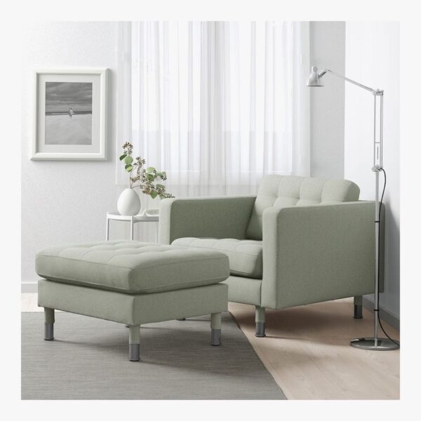 Footstool, Gunnared light green/metal