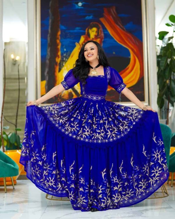 Habesha Chiffon Wedding Dress for Women – Ethiopian & Eritrean Traditional Bridal Gown
