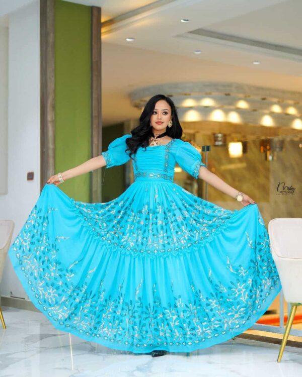 Habesha Chiffon Wedding Dress for Women – Ethiopian & Eritrean Traditional Bridal Gown