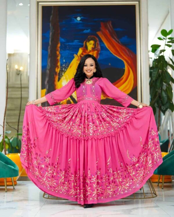 Habesha Chiffon Wedding Dress for Women – Ethiopian & Eritrean Traditional Bridal Gown