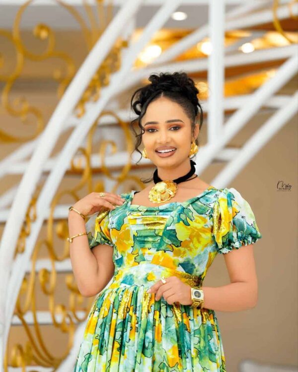 5783053338583698295.jpg Elegant Habesha ሽፎን Chiffon Dress for Women – Traditional Ethiopian & Eritrean Fashion with Modern Floral Design