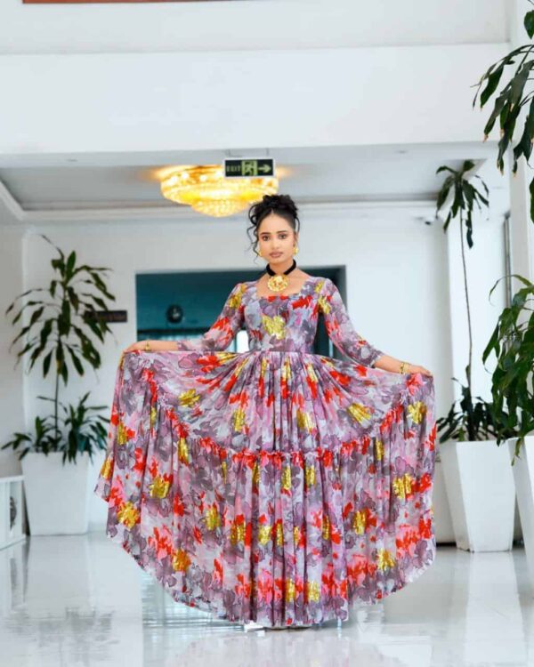 5783053338583698302.jpg Elegant Habesha ሽፎን Chiffon Dress for Women – Traditional Ethiopian & Eritrean Fashion with Modern Floral Design