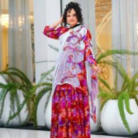 New Vibrant Marbled Ethiopian Chiffon Kemis Chiffon Habesha Dresses | Fidel Markato