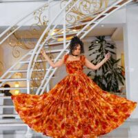 New Vibrant Marbled Ethiopian Chiffon Kemis Chiffon Habesha Dresses | Fidel Markato