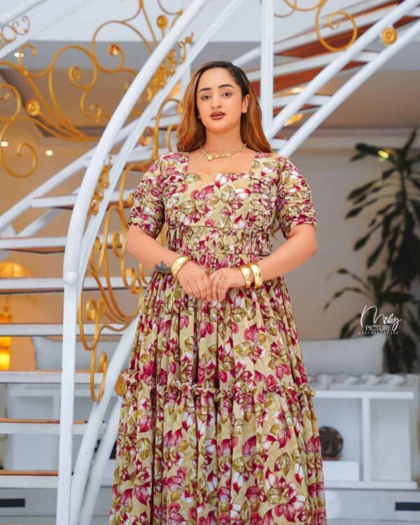 Ethiopean & Eritrean Habesha  –  Elegant Floral Maxi Dress , Lightweight & Full-Length Flow