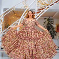 Ethiopean & Eritrean Habesha  –  Elegant Floral Maxi Dress , Lightweight & Full-Length Flow