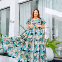 Ethiopean & Eritrean Habesha  –  Elegant Floral Maxi Dress , Lightweight & Full-Length Flow