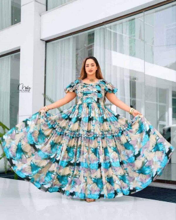 Ethiopean & Eritrean Habesha  –  Elegant Floral Maxi Dress , Lightweight & Full-Length Flow