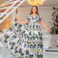 Ethiopean & Eritrean Habesha  –  Elegant Floral Maxi Dress , Lightweight & Full-Length Flow