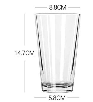 Set of 6 Clear 16 oz Pub Glasses – Durable Beer & Cocktail Mixing Glasses for Home or Bar Use