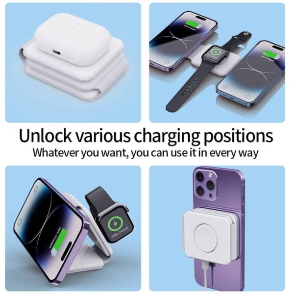New Arrivals 3 in 1 Wireless Smart Phone Charger Wireless Chargers for Android All Smart Phones