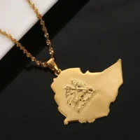 Ethiopian Map Necklace for Women/Men