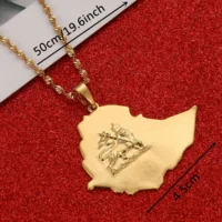 Ethiopian Map Necklace for Women/Men