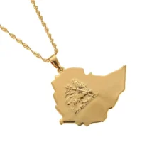 Ethiopian Map Necklace for Women/Men