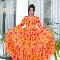 Premium Floral Habesha Chiffon ሽፎን ዲዛይን Dresses - Modern Ethiopian & Eritrean Traditional Maxi Gowns