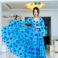 Premium Floral Habesha Chiffon ሽፎን ዲዛይን Dresses - Modern Ethiopian & Eritrean Traditional Maxi Gowns