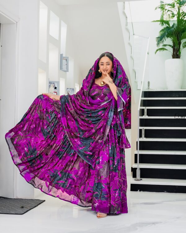 ሓበሻ  ሽፎን ቀሚስ ዲዛይን Habesha Chiffon Dress – Luxury Ethiopian & Eritrean Occasion Wear