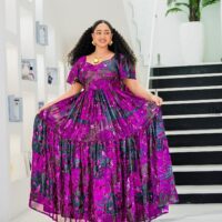 ሓበሻ  ሽፎን ቀሚስ ዲዛይን Habesha Chiffon Dress – Luxury Ethiopian & Eritrean Occasion Wear