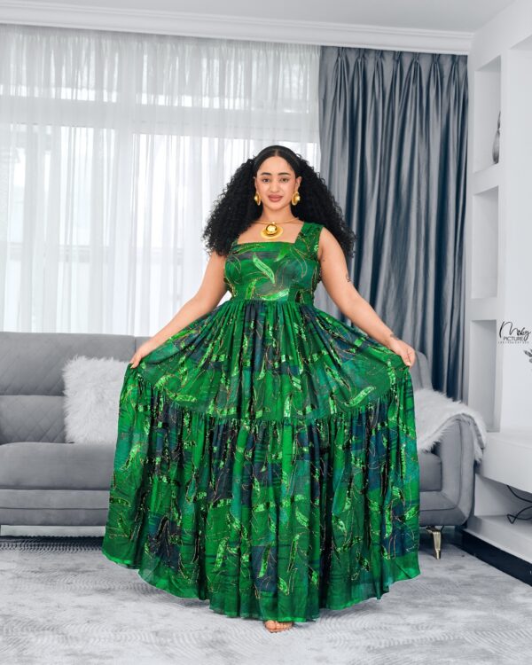 ሓበሻ  ሽፎን ቀሚስ ዲዛይን Habesha Chiffon Dress – Luxury Ethiopian & Eritrean Occasion Wear